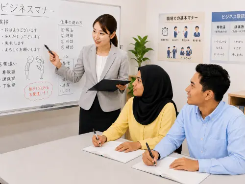 職場でのマナーや言葉遣いなど、 社会人として必要なことを取り入れた授業